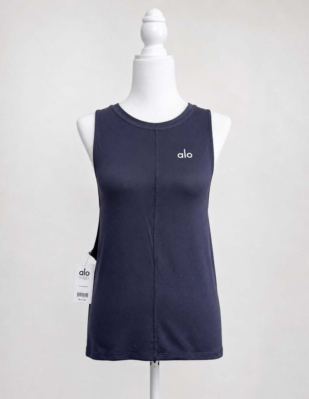 Alo Yoga NWT Open Back Tie Back Performance Tank Top Blk Sz M